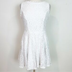 CITY STUDIO WHITE LACE SLEEVELESS FIT & FLARE DRESS SZ 11